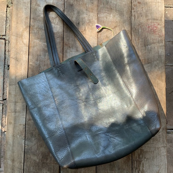 Lucky Brand Handbags - Grey/Blue Lucky Brand leather tote